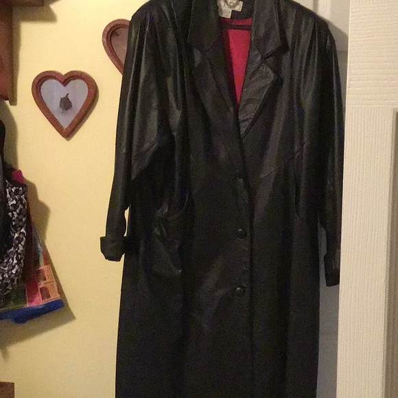 Jackets & Blazers - Maggie Lawerence Leather Trench coat large